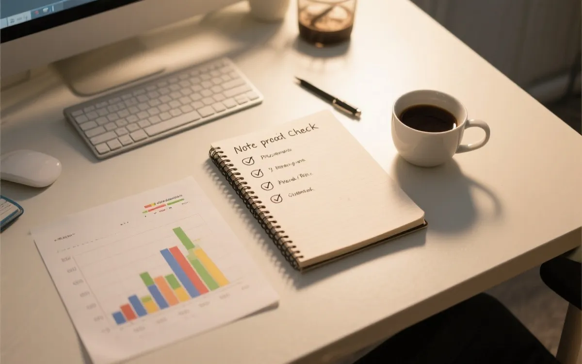 桌面上摊开的比赛数据与简化流程图,表现新手下注前的检查步骤